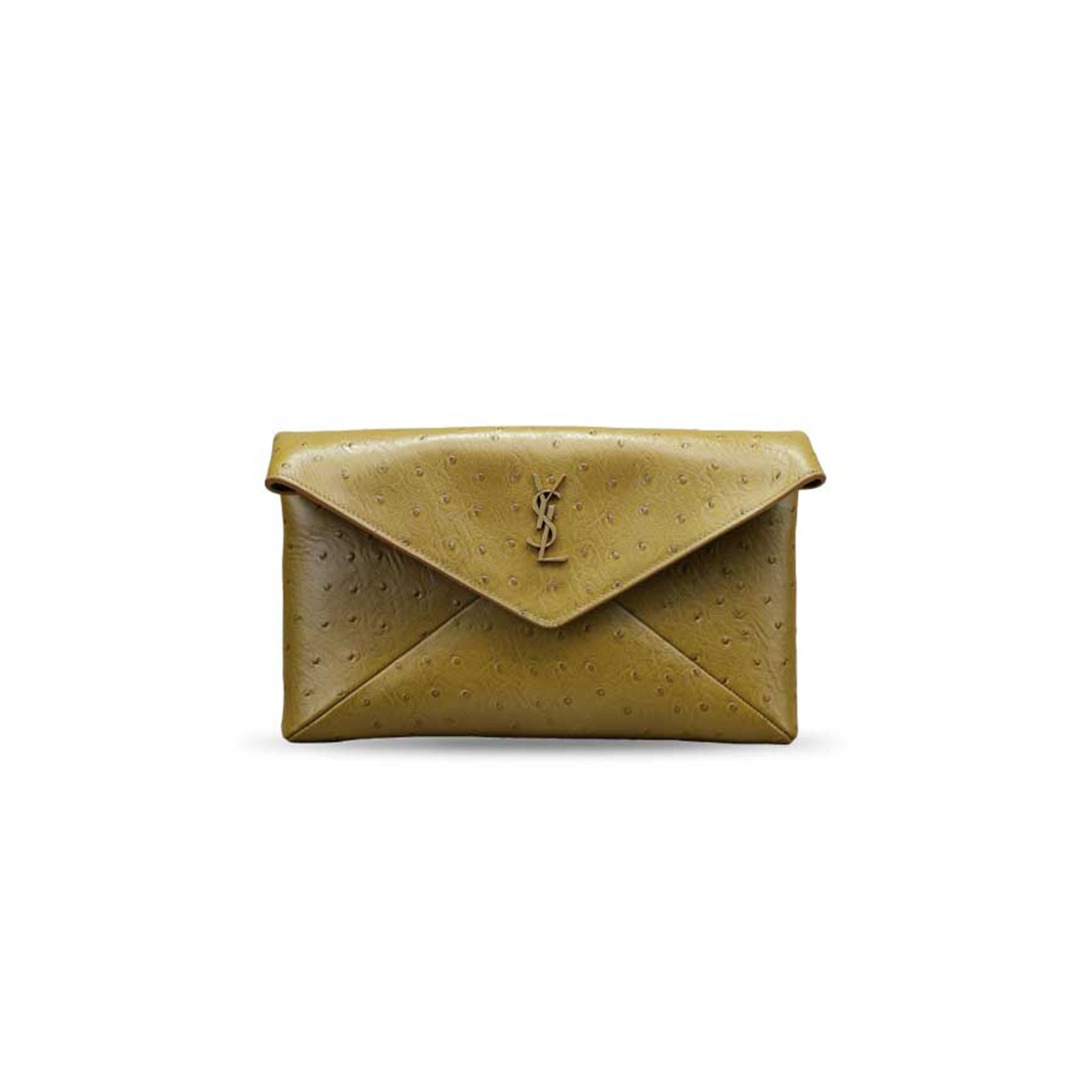 YSL LARGE ENVELOPE CLUTCH BAG IN OSTRICH 769307 (29.5*18*4.5cm)
